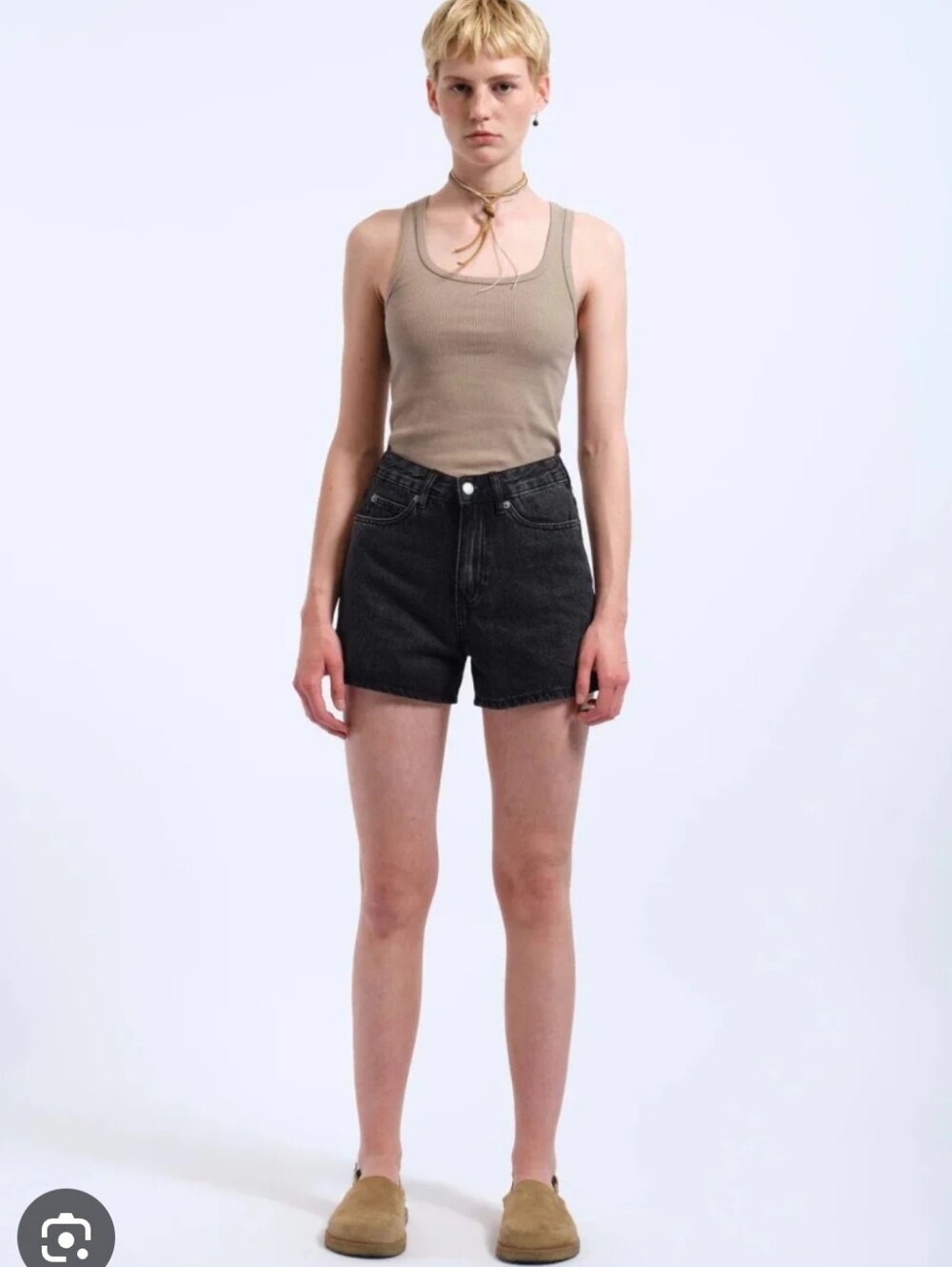 Dr. Denim Nora Black High-Rise Retro Jean Shorts